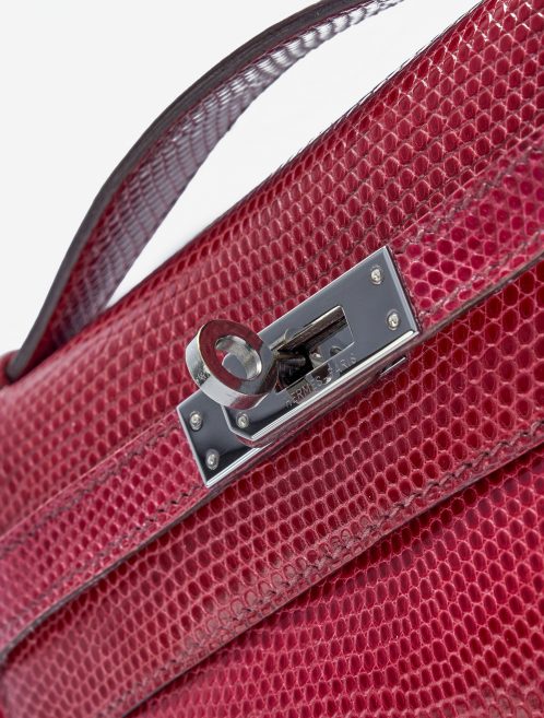 Hermès Kelly Pochette Lizard Fuchsia Palladium Hardware