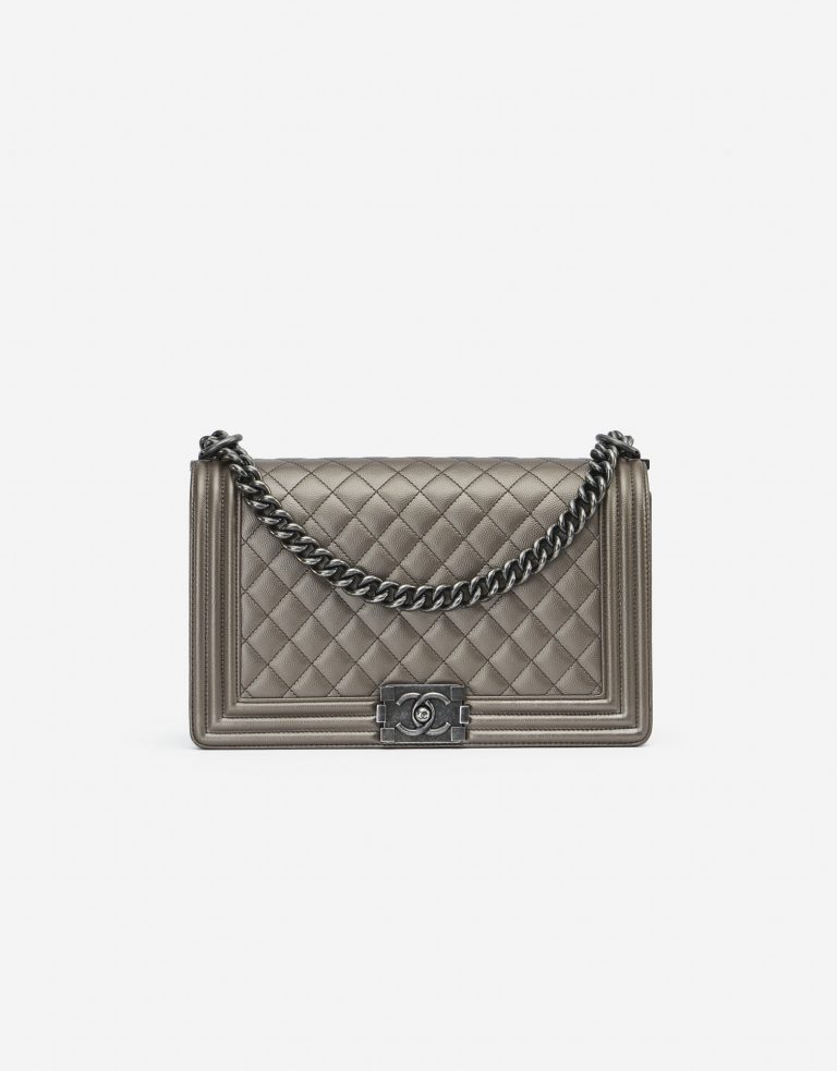 Chanel Boy Medium Caviar Metallic Front