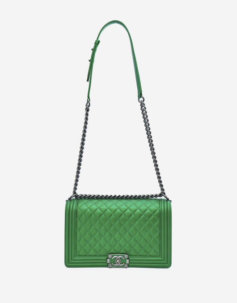 Chanel Boy Medium Lamb Metallic Green