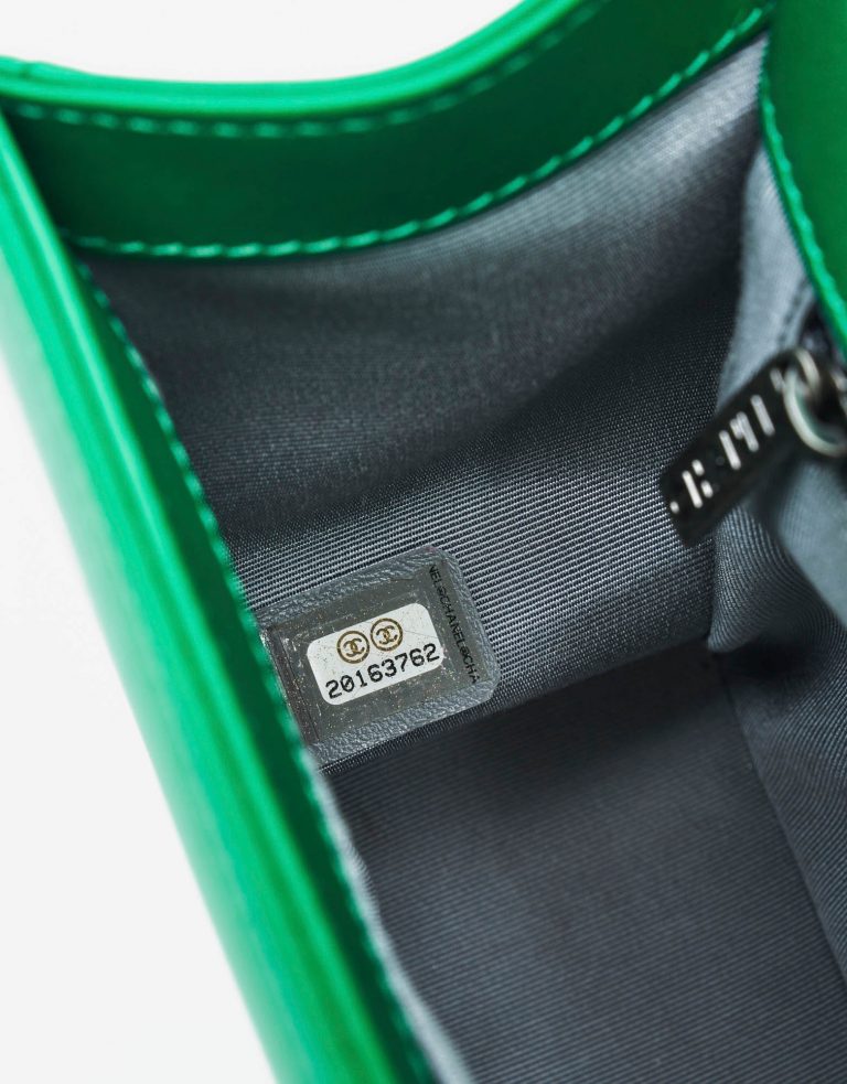 Chanel Boy Medium Lamb Metallic Green Serial Code