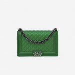 Chanel Boy Medium Lamb Metallic Green
