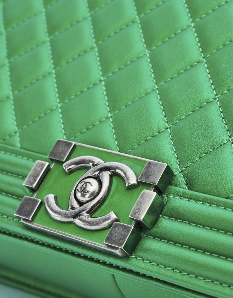 Chanel Boy Medium Lamb Metallic Green Hardware