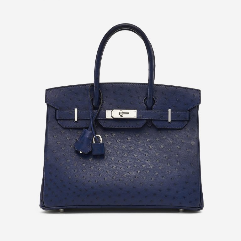 Hermès Birkin 30 Ostrich Blue Iris SACLÀB