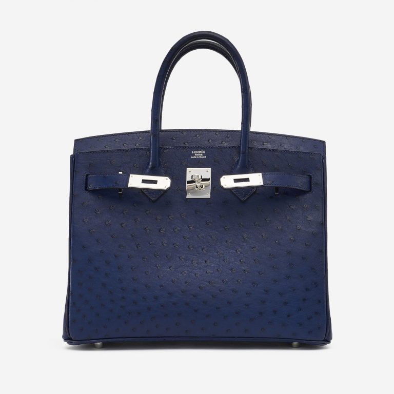 Hermès Birkin 30 Ostrich Blue Iris SACLÀB