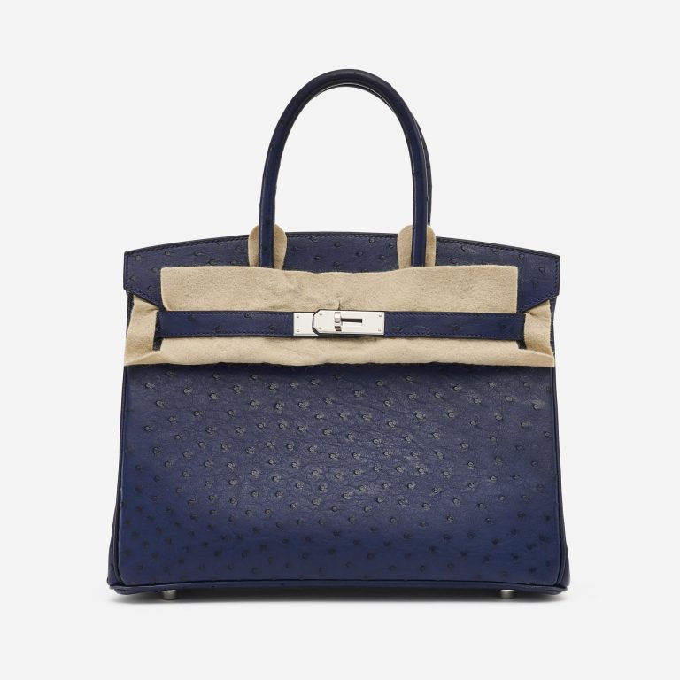 Hermès Birkin 30 Ostrich Blue Iris SACLÀB