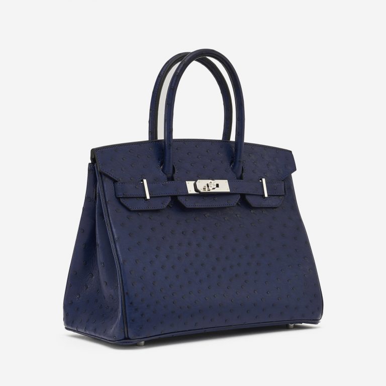Hermès Birkin 30 Ostrich Blue Iris SACLÀB