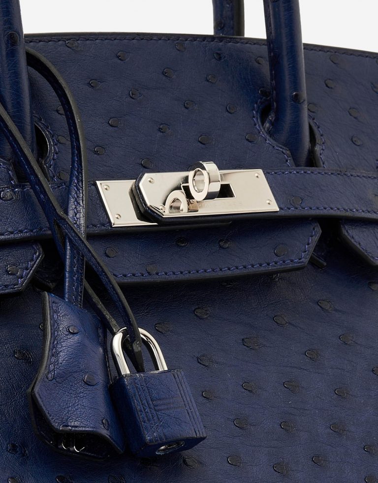 Hermès Birkin 30 Ostrich Blue Iris Palladium Hardware SACLÀB