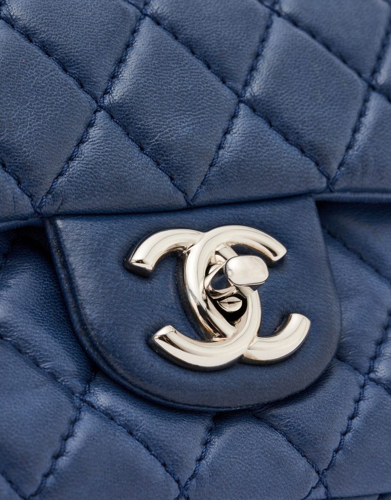 Chanel Timeless Medium Lambskin Blue Silver Hardware SACLÀB