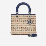 Dior Lady Medium Leather Wicker Blue Beige SACLÀB