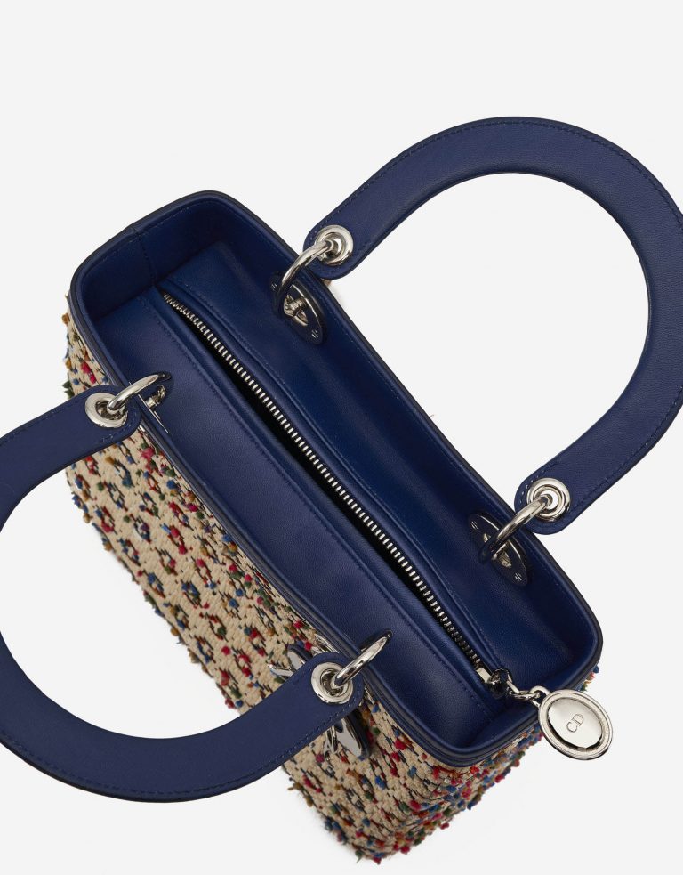 Dior Lady Medium Leather Wicker Blue Beige Inside SACLÀB