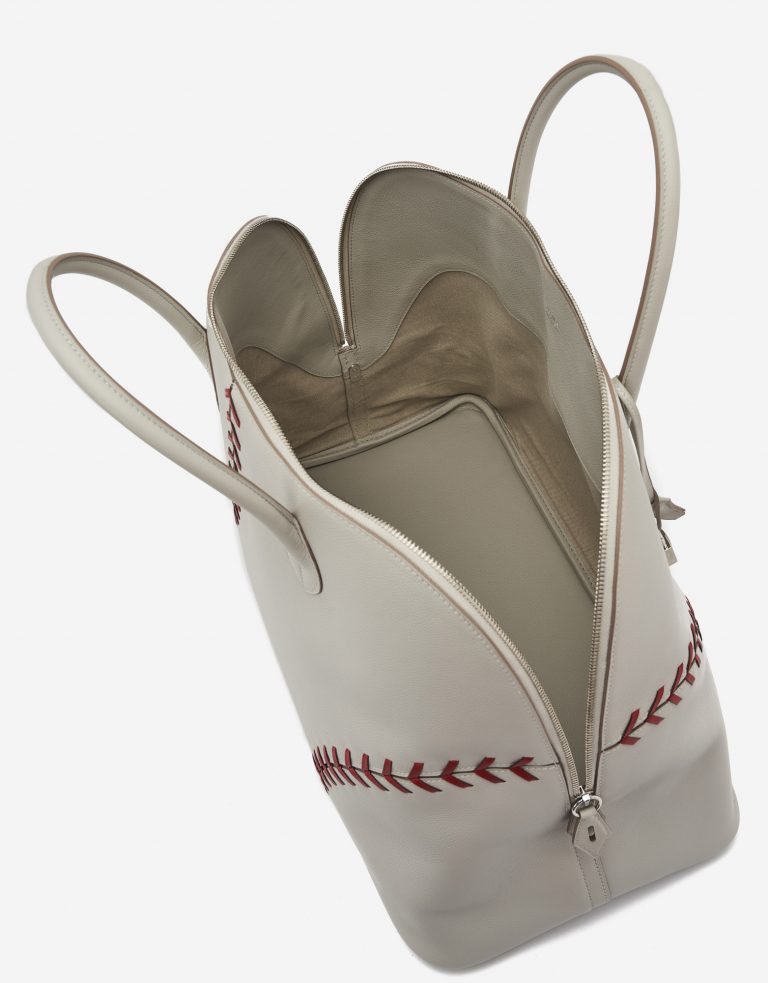 Hermès Bolide 1923 Large Evercolor Leather Gris Perle Rouse Casaque Baseball Edition