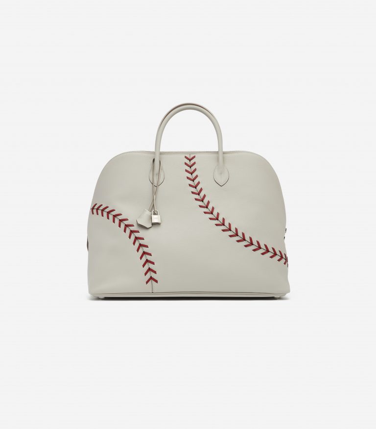 Hermès Bolide 1923 Large Evercolor Leather Gris Perle Rouse Casaque Handbag