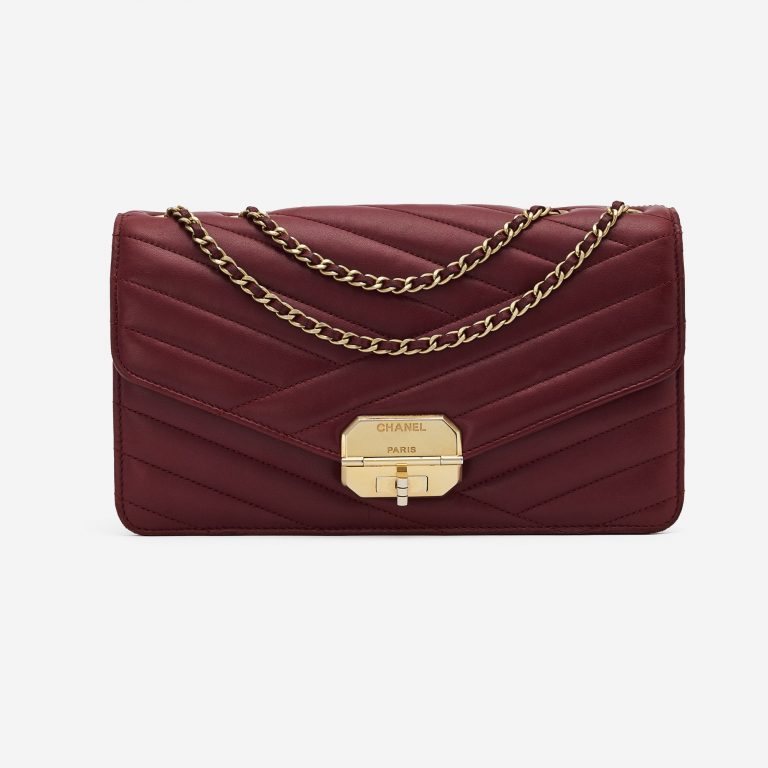 Gabrielle Flap Bag Medium Lambskin Bordeaux Handbag