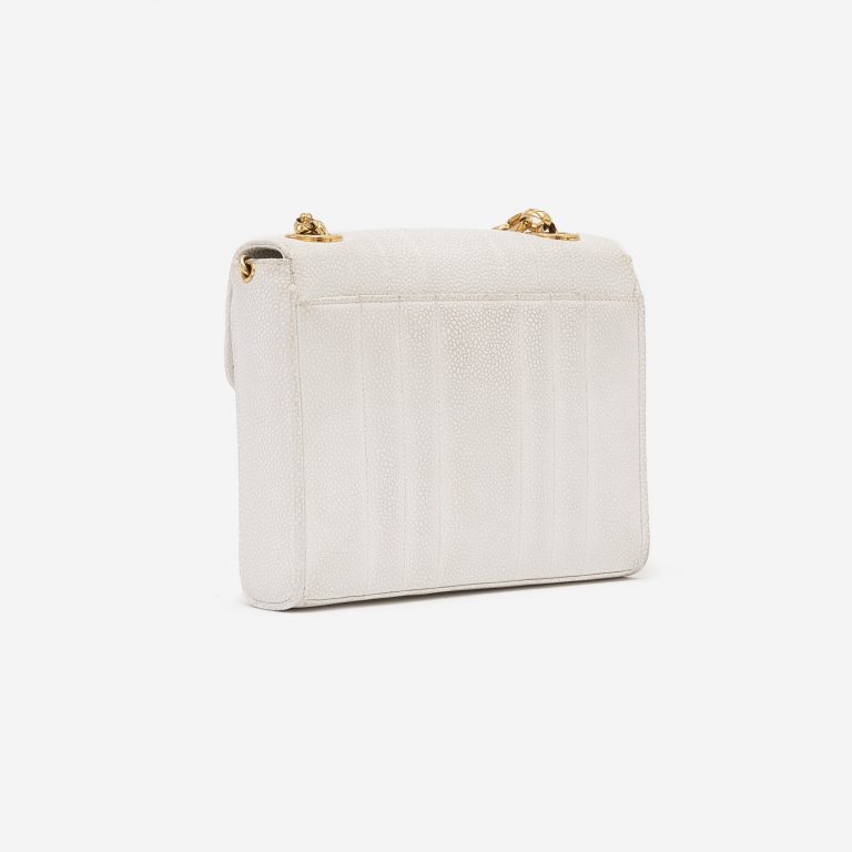 Vintage Chanel Timeless Mini Caviar White Handbag