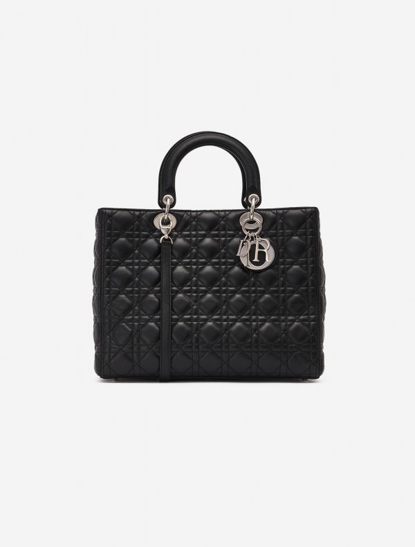 Dior Lady Large Calf Black Secondhand Handbag