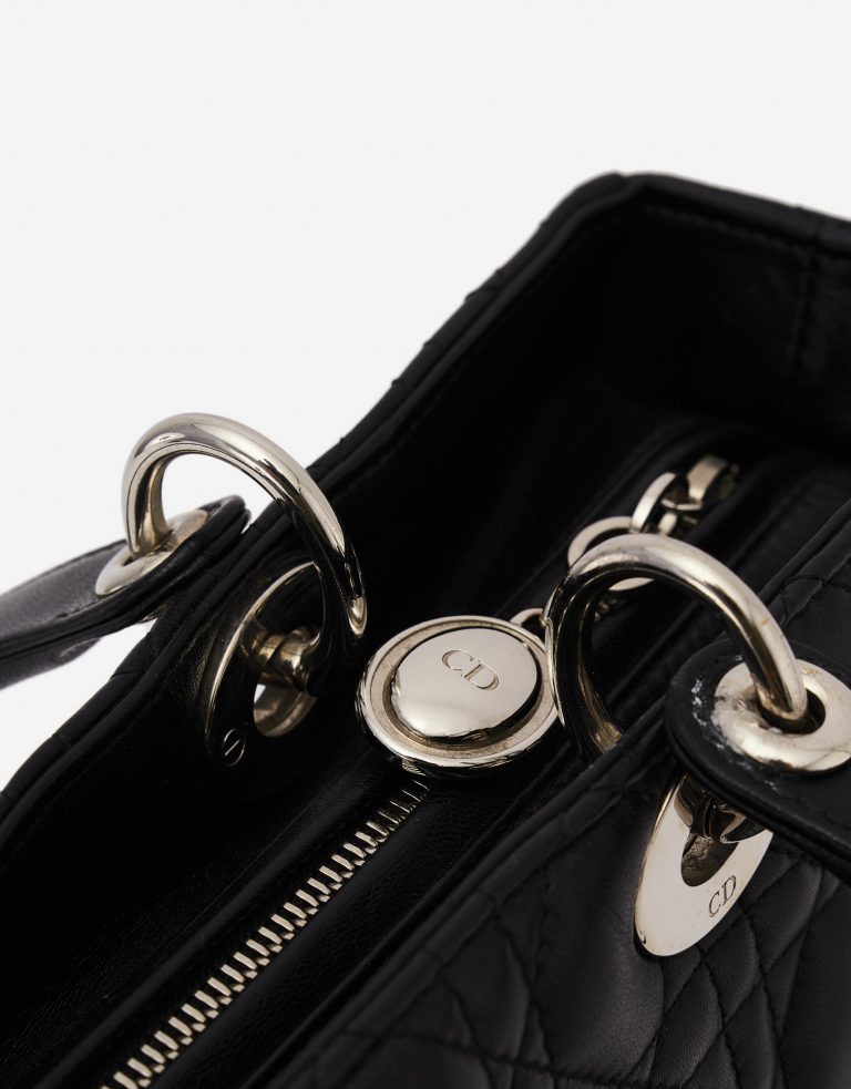 Dior Lady Large Calf Black Silver Hardware