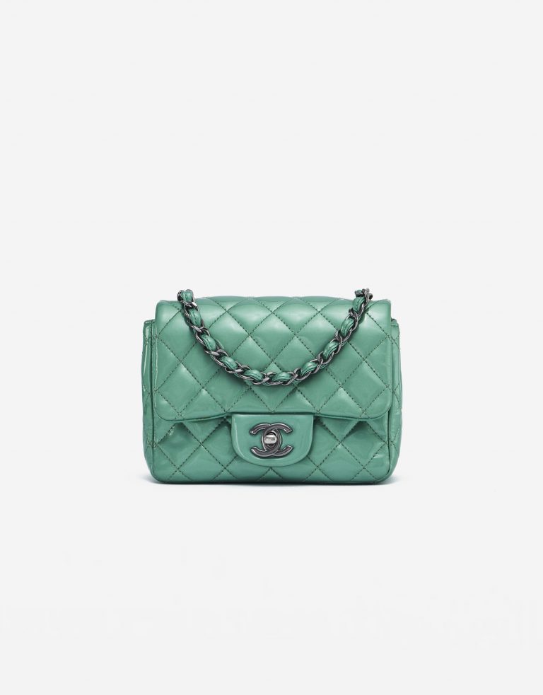Chanel Timeless Mini Square Patent Green Bag SACLÀB