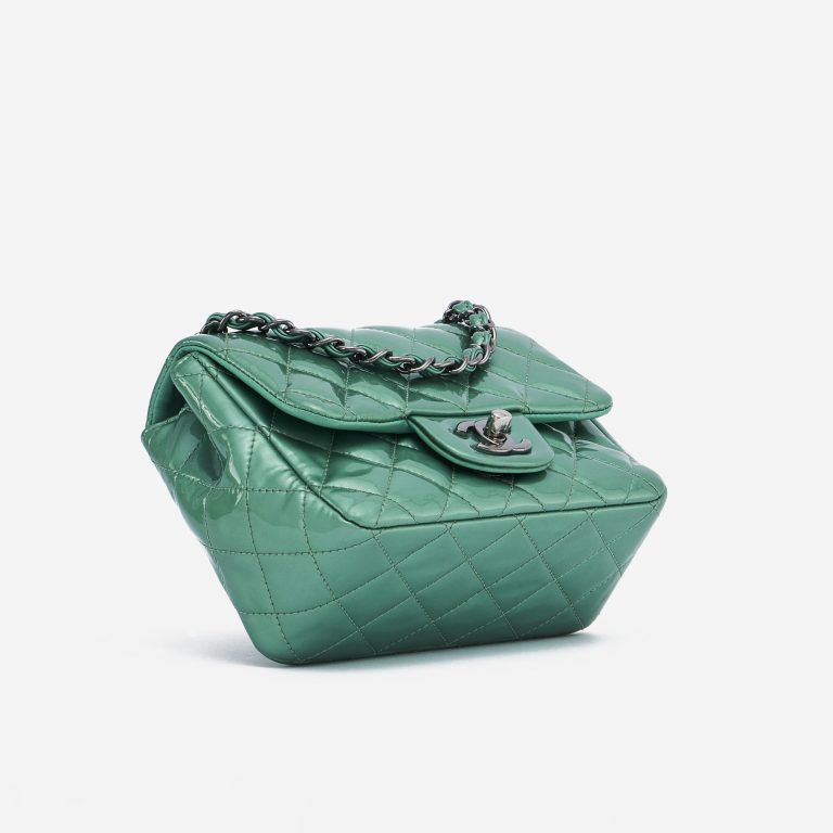 Chanel Timeless Mini Square Patent Green Bag SACLÀB