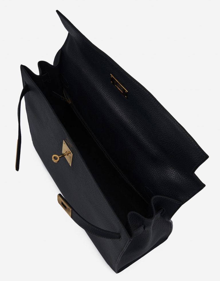 Hermès Kelly 35 Sellier Vache Liegee Bleu Indigo Bag SACLÀB