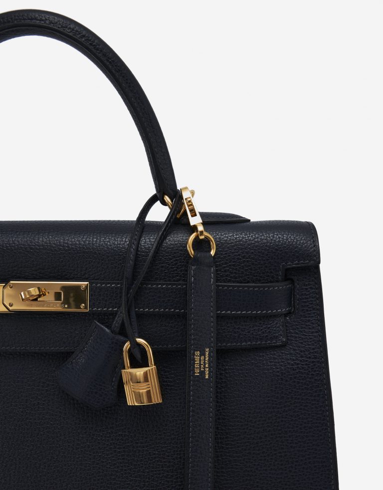 Hermès Kelly 35 Sellier Vache Liegee Bleu Indigo Bag SACLÀB