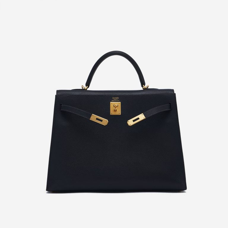 Hermès Kelly 35 Sellier Vache Liegee Bleu Indigo Bag SACLÀB