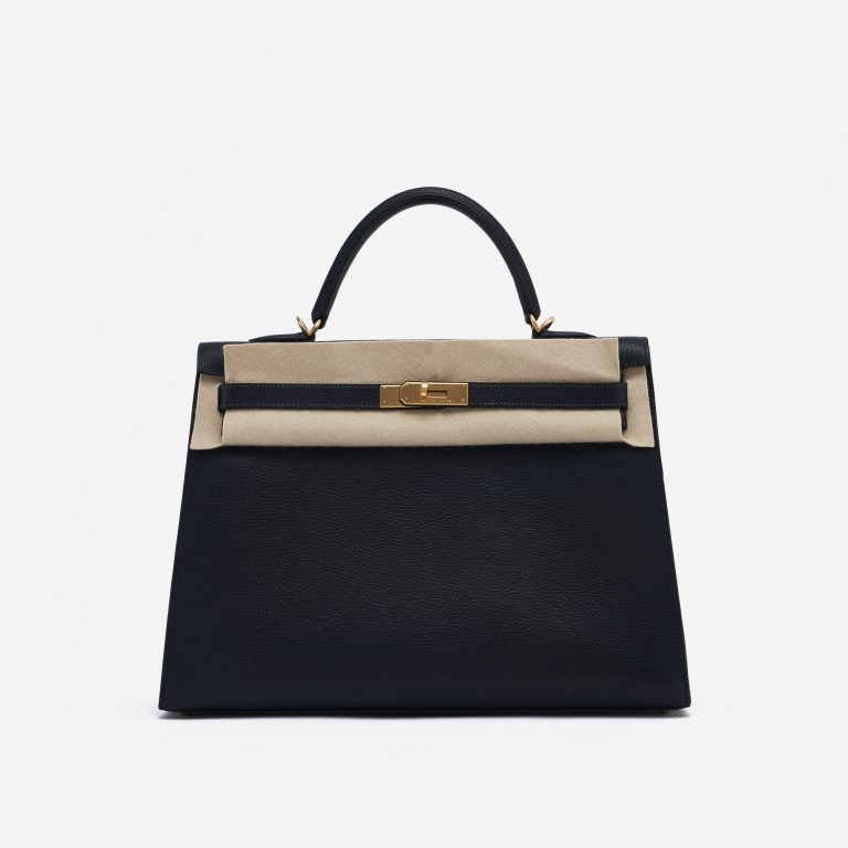 Hermès Kelly 35 Sellier Vache Liegee Bleu Indigo Bag SACLÀB