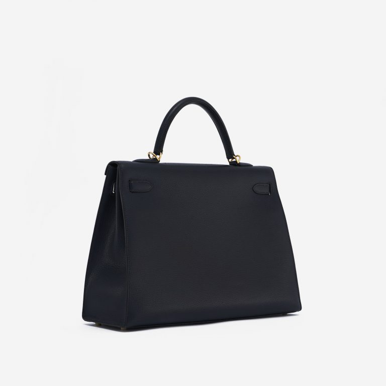 Hermès Kelly 35 Sellier Vache Liegee Bleu Indigo Bag SACLÀB