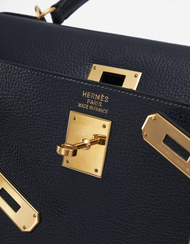 Hermès Kelly 35 Sellier Vache Liegee Bleu Indigo Bag SACLÀB