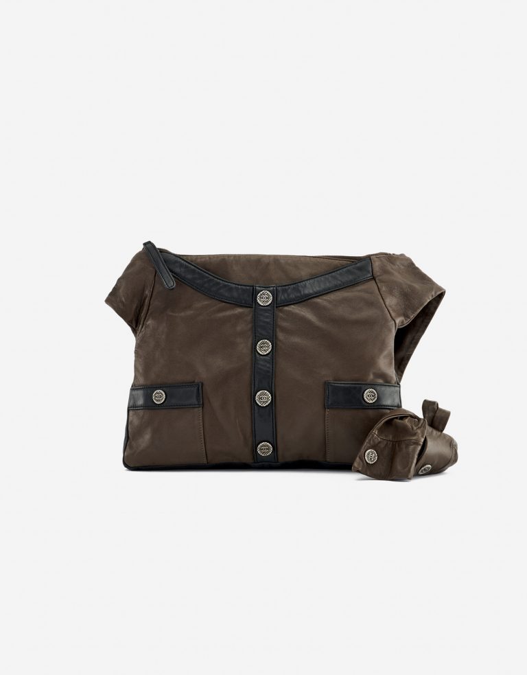 A pre-loved Chanel Girl Medium Lambskin in Brown and Black on SACLÀB