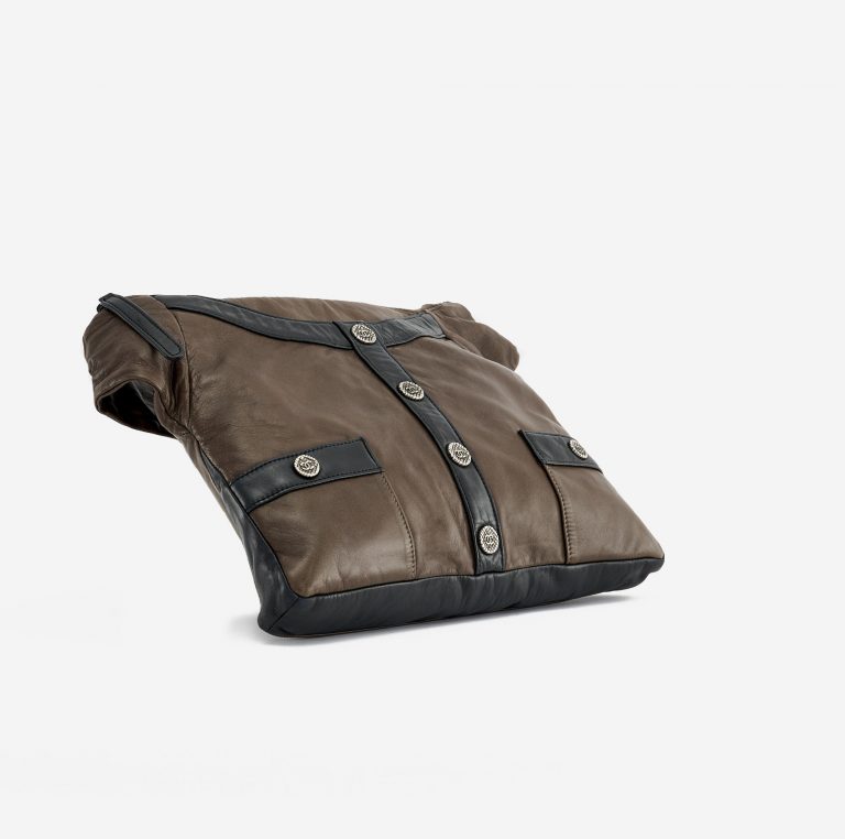 Frontside of a pre-loved Chanel Girl Medium Lambskin in Brown and Black on SACLÀB