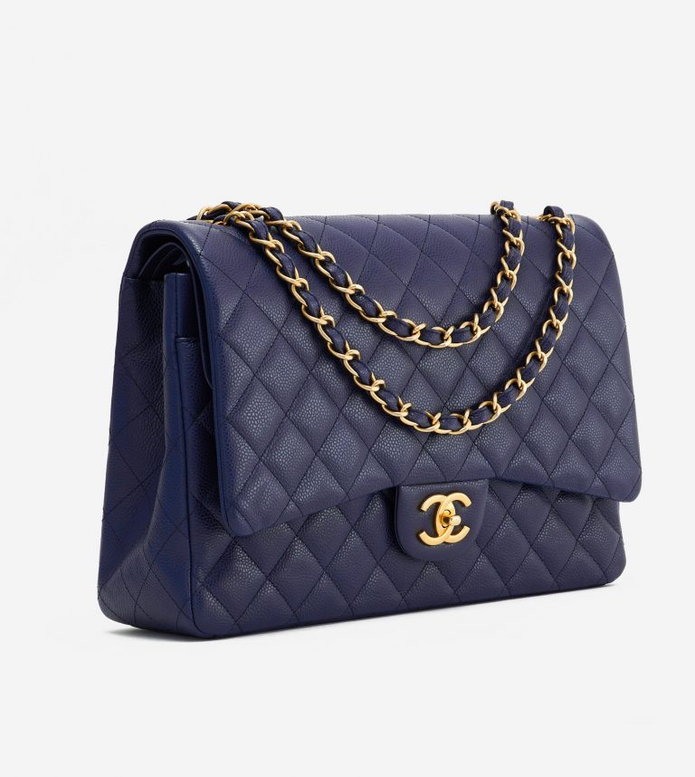 Chanel Timeless Maxi Caviar Leather GHW Dark Blue SACLÀB