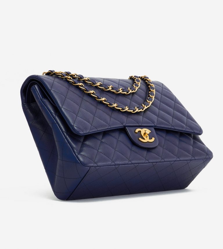 Chanel Timeless Maxi Caviar Leather GHW Dark Blue SACLÀB