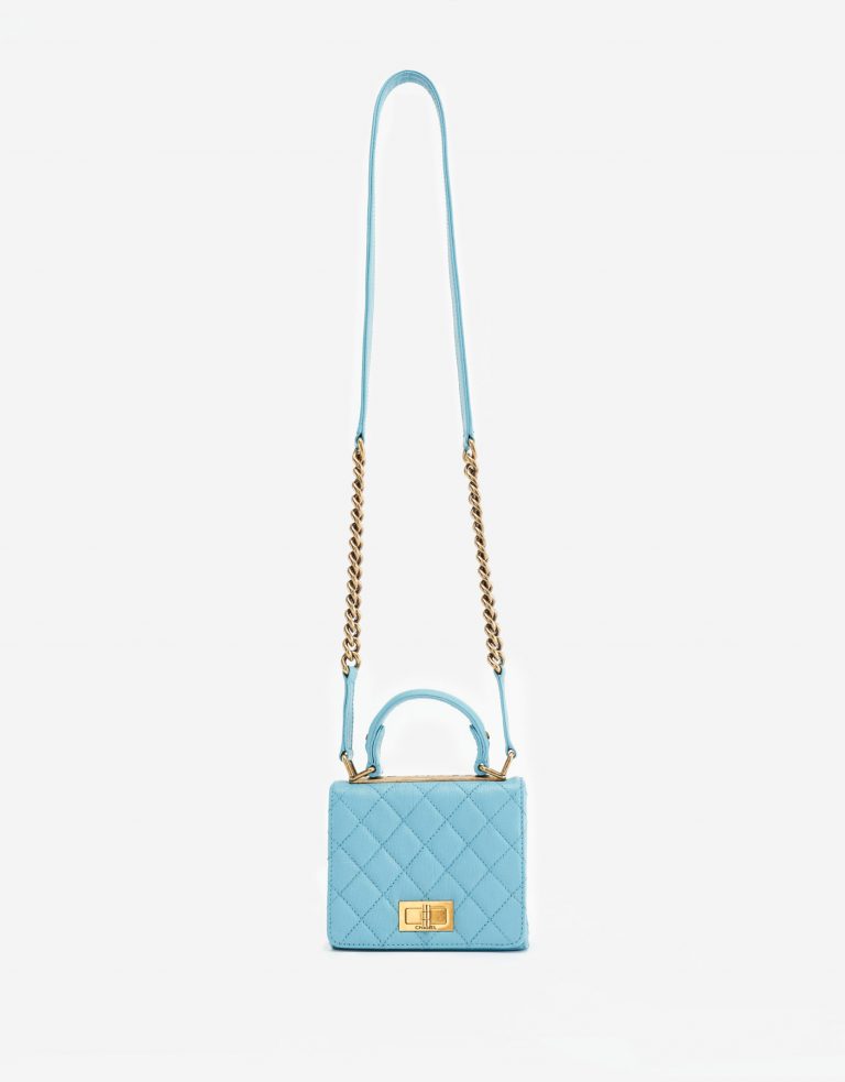 Chanel Rita Flap Bag Top Handle in Blue Turquoise Luxury Pre-Loved Bag