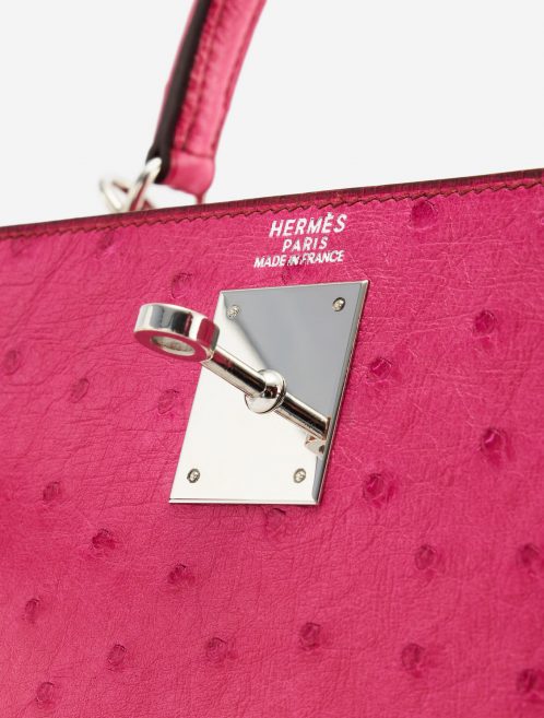 Kelly 32 Ostrich leather Fuchsia Luxury Pre-Loved Handbag