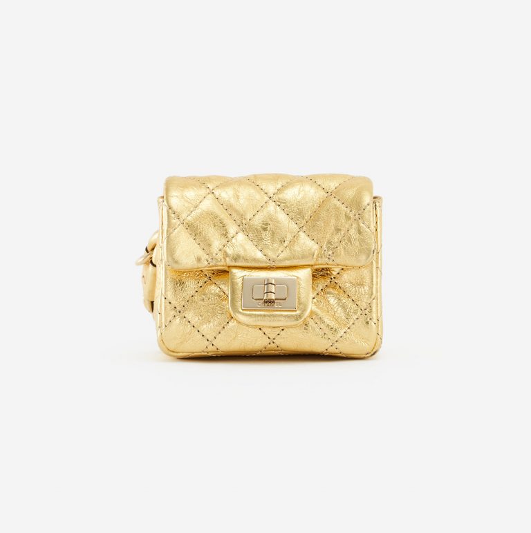 Chanel 2.55 Mini Belt Bag Clip Lambskin Gold SACLÀB