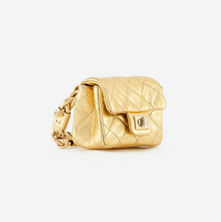 Chanel 2.55 Mini Belt Bag Clip Lambskin Gold SACLÀB