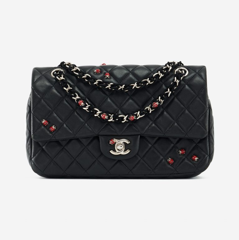 Limited Edition Chanel Timeless Medium Lambskin Black Ladybug