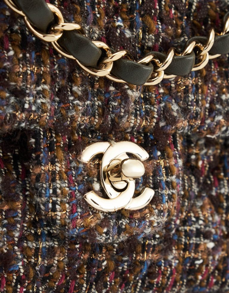 Chanel Timeless Medium Tweed Multicolor Gold Hardware Pre-Loved Luxury Bag