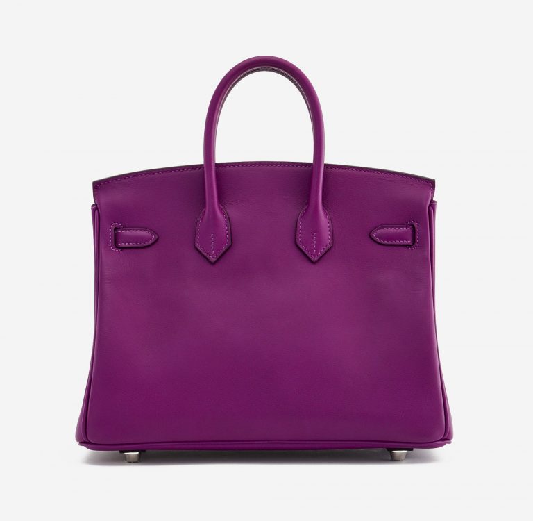 Backside of a pre-loved Hermès Birkin 25 Swift Anemone on SACLÀB