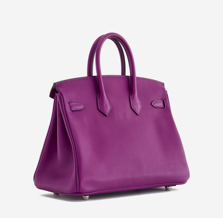 Backside of a pre-loved Hermès Birkin 25 Swift Anemone on SACLÀB