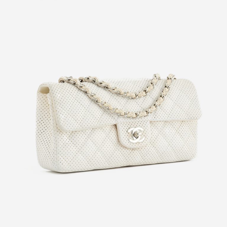Frontside of a pre-loved Chanel Timeless Baguette Lamb Off White on SACLÀB