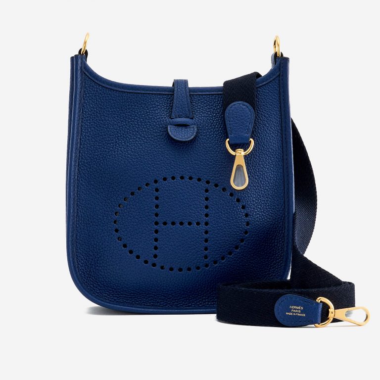 Façade d'un Hermès Evelyne 16 Amazone Blue Sapphire / Blue Indigo d'occasion sur SACLÀB