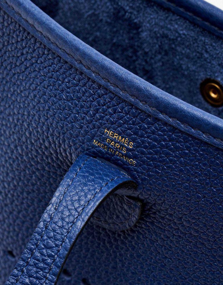 Hermès foil mark of a pre-loved Hermès Evelyne 16 Amazone Blue Sapphire / Blue Indigo on SACLÀB