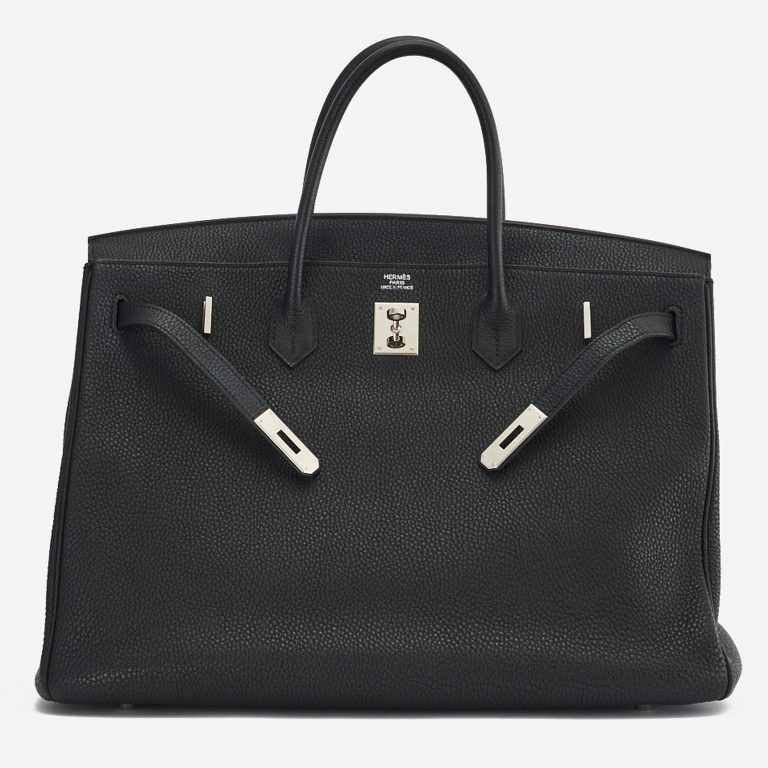 A pre-loved Hermès Birkin 40 in Black Clemence Leather on SACLÀB