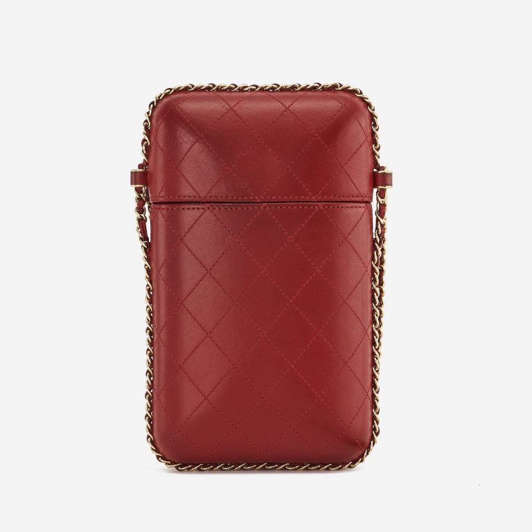 A pre-loved Chanel Clutch with Chain Calfskin Red on SACLÀB