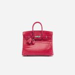 A pre-loved Hermès Birkin 25 Niloticus Crocodile Lisse Rose Extreme on SACLÀB