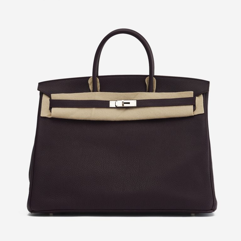 A pre-loved Hermès Birkin 40 Clemence Raisin on SACLÀB