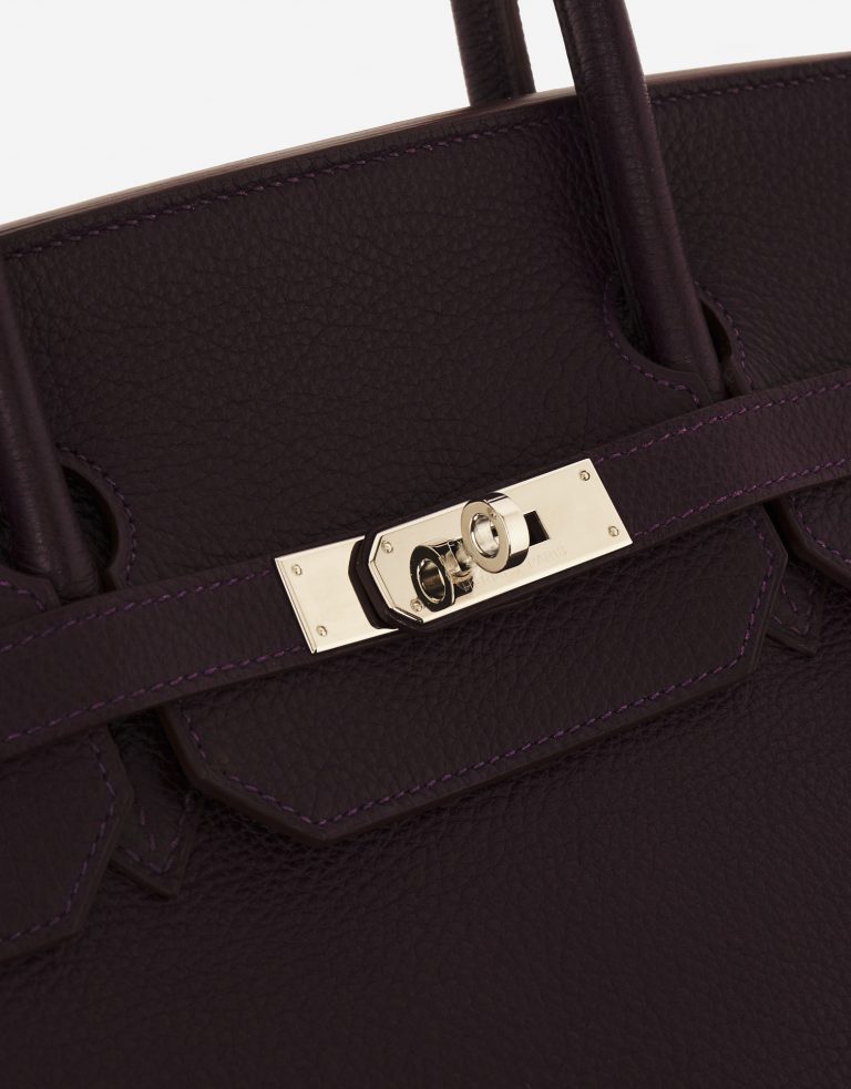 A pre-loved Hermès Birkin 40 Clemence Raisin on SACLÀB