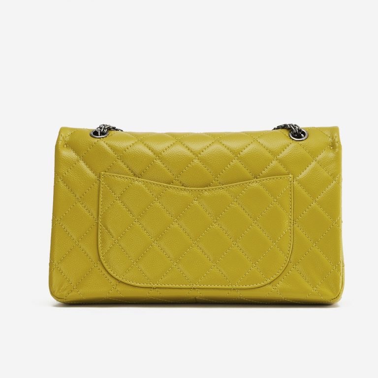 A pre-loved Chanel 2.55 Reissue 227 Patent Caviar Yellow on SACLÀB