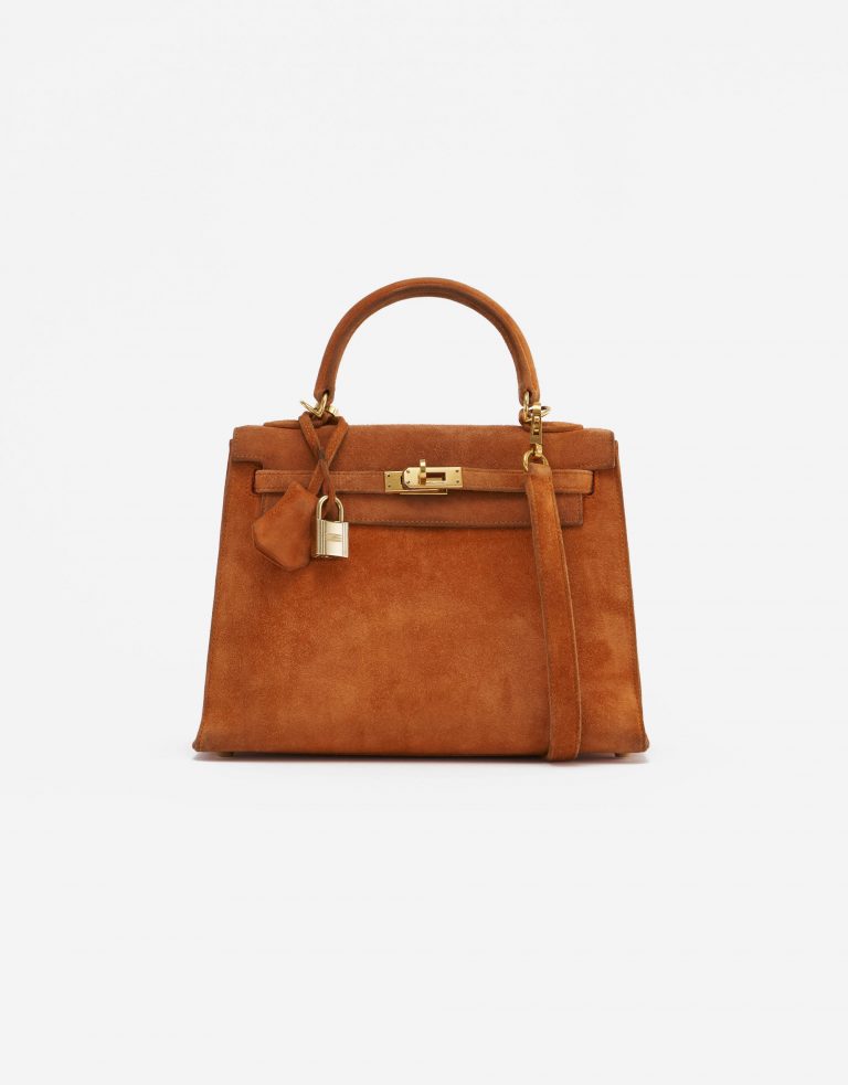 A pre-loved Hermès Kelly 25 Doblis Orange H on SACLÀB